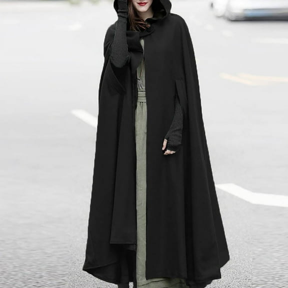 Idoravan Cardigans for Women Spring Women Trench Coat Open Front Cardigan Jacket Coat Cape Cloak Plus