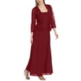 thumbnail image 1 of Idoravan Cardigans for Women Spring Women Two-Piece Casual Solid Sleeveles Chiffon Dress Half Sleeve Lace Cardigan Set, 1 of 6