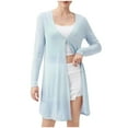 thumbnail image 1 of Idoravan Cardigans for Women Clearance Spring Women's All Seasons Long Sleeve Buttons Long Breathable Loose Cardigans Coat, 1 of 8