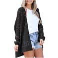 thumbnail image 1 of Idoravan Cardigans for Women Clearance Spring Women's Crochet Cardigan Kimono Boho Long Sleeve Lightweight Soft Oversized Open Front Knitted Sweater, 1 of 1