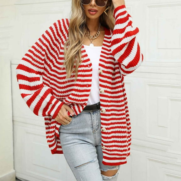 Idoravan Cardigans for Women Spring Women's Fashion Top Cardigan Outwear Coat Long Sleeve Medium And Long-term Coat