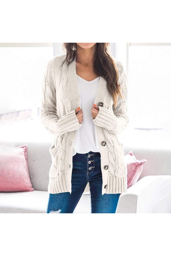 Cardigans for Women Spring Women's Knit Cardigans Loose Slouchy Oversized Wrap Chunky Pocket Sweaters Coat
