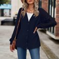 thumbnail image 1 of Idoravan Cardigans for Women Spring Women's Long Sleeve Solid Color Loose Button Lace Patchwork Cardigan Top, 1 of 5