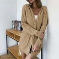 thumbnail image 1 of Idoravan Cardigans for Women Spring Women's Solid Color Cardigan Wool Sweater Pocket Recreational Long Sleeve Tops, 1 of 1