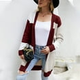 thumbnail image 1 of Idoravan Cardigans for Women Spring Womens Fashion Color Matching Long Sleeves Knit Cardigan Loose Tops Blouse Sweater, 1 of 5