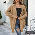 thumbnail image 1 of Idoravan Cardigans for Women Spring Womens Fashion Solid Color Long Sleeves Knit Cardigan Loose Tops Blouse Sweater, 1 of 1