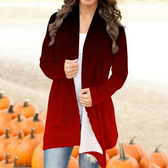 Idoravan Cardigans for Women Spring Women's Long Sleeve Fashion Casual Print Cardigan Top Blouse