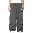 thumbnail image 1 of Idoravan Cargo Pants for Men Clearance Men's Cargo Pants Solid Color Straight Leg Pants Outdoor Street Casual Sports Overalls Pants Gray L, 1 of 5
