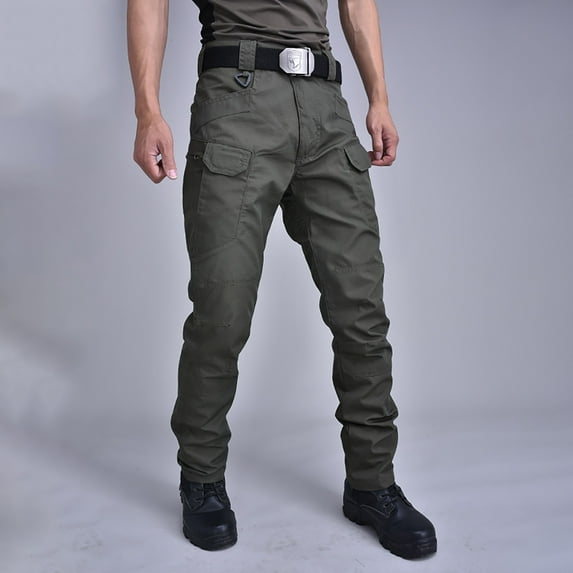 Idoravan Cargo Pants for Men Men's Overalls Autumn Outdoor Multi-pocket Wear-resistant