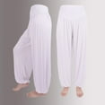 thumbnail image 1 of Idoravan Casual Pants for Men Fashion Women's Elastic Loose Relaxed Cotton Soft Yoga Sports Dance Pants White S, 1 of 4
