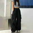 thumbnail image 1 of Idoravan Casual Pants for Women Clearance Women Printed Summer Sleeveless Backless Loose Long Playsuits Rompers Jumpsuit Black M, 1 of 6