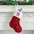 thumbnail image 1 of Idoravan Christmas Stockings with Initials Christmas Letter Solid Stocking Wool Pendant Christmas Decorations Gift Bag Socks, 1 of 3