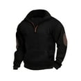 thumbnail image 1 of Idoravan Clearance Mens Tops Plus Size, Mens Pocket Stand-Up Collar Zip-Up Top Long Sleeve Stand-Up Collar TopShirt Black XXL, 1 of 5
