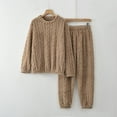 thumbnail image 1 of Idoravan Women's Sleepwear Set Women's Casual Long Sleeved Top Loose Pants Home Clothing Pajama Set Khaki Free Size, 1 of 6