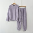 thumbnail image 1 of Idoravan Women's Sleepwear Set Women's Casual Long Sleeved Top Loose Pants Home Clothing Pajama Set Purple Free Size, 1 of 8