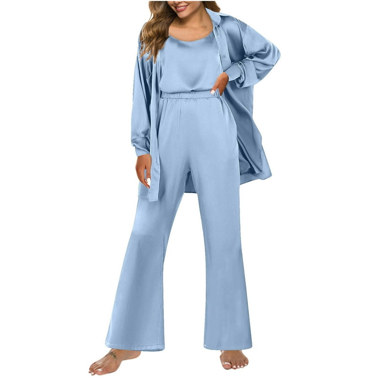 Idoravan Clearance Women's Sleepwear Set Womens Silk Piece