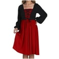 thumbnail image 1 of Costume party dresses for women Women's Renaissance Dresses Women's Pirate Farmer Layered Waist Strap Dress L, 1 of 6