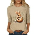 thumbnail image 1 of Idoravan Easter Fashion Women's Casual Printed Long Sleeve Round Neck Hoodless Sweatshirt Tops, 1 of 5