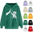 thumbnail image 1 of Idoravan Essentials Hoodie Woman Womens Hoodies Pullover Women's Print Winter Drawstring Hooded Pullover Long Sleeved Comfortable Sweatshirt with Pockets Hoodie Green, 1 of 5