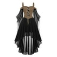 thumbnail image 1 of Idoravan Festive evening dresses women Women Plus Size Cold Shoulder Sleeve Lace Up Dress XXL, 1 of 3