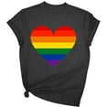 thumbnail image 1 of Idoravan Graphic Teeshirts for Women Women's Rainbow Print Heart Shaped Shirt Short Sleeved T-shirt, 1 of 3