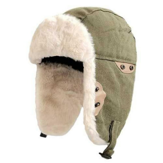 Idoravan Hats for Men and Women Fleece Hats Ear Protection Men's Winter Thick Warm Ear Protection And Cold Proof Locomotive Hat Green