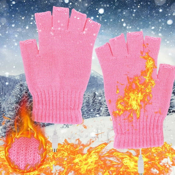 Idoravan Heated Gloves for Men Women Rechargeable ,USB Feeling Heating Gloves USB Thermal Gloves USB Electric Heating Gloves Keep Warm In Winter Pink