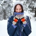 thumbnail image 1 of Idoravan Heated Gloves for Men Women Rechargeable ,USB Winter Men Women Fashion Cold Warm Heating Windproof Half Bare Finger Knit Gloves Gray, 1 of 9