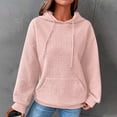 thumbnail image 1 of Idoravan Hoodies for Women, Women's Hooded Sweatshirt, Fashion Women's Casual Long Sleeve Round Neck Ladies Sweatshirts Tops Blouse Plain Hoodie Pink XXXL, 1 of 1