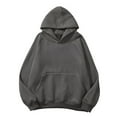 thumbnail image 1 of Idoravan Hoodies for Women, Women's Hooded Sweatshirt, Fashion Women's Casual Long Sleeve Round Neck Ladies Hooded Sweatshirt Dark Gray XL, 1 of 3