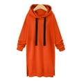 thumbnail image 1 of Idoravan Hoodies for Women, Women's Hooded Sweatshirt, Women's Color Long Velvet Loose Casual Long Sleeved Hooded Tops Orange L, 1 of 7