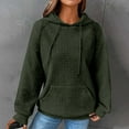 thumbnail image 1 of Idoravan Hoodies for Women, Women's Hooded Sweatshirt, Women's Solid Raglan Sweater Hooded Sweater Long Sleeve Top Sweater Army Green L, 1 of 6