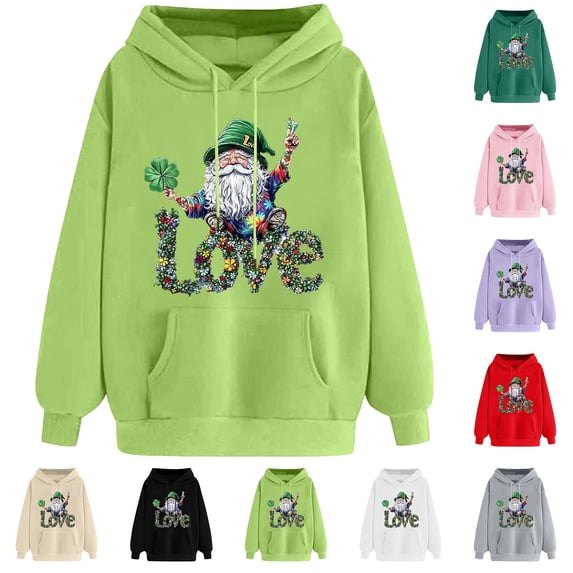 Idoravan Hoodies for Women Pullover Women's Print Winter Drawstring Hooded Hoodie Pullover Long Sleeved Comfortable Sweatshirt Purple