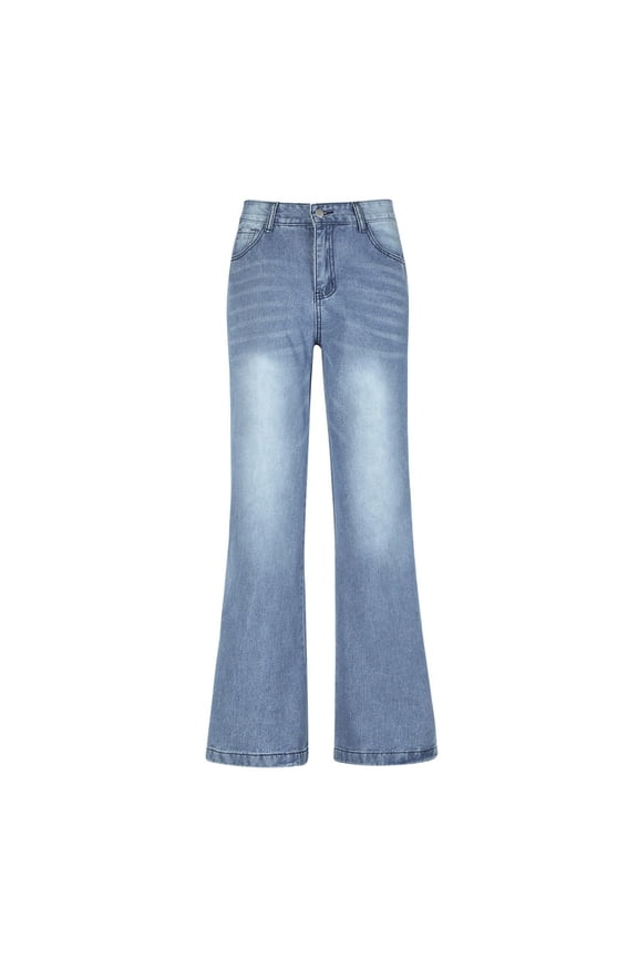 Jeans for Women Clearance under $5 Spring And Summer New Women's Button Solid Pocket Fashion Casual Jeans Pants