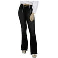 thumbnail image 1 of Idoravan Jeans for Women under $5 Womens Jeans Flare Legs Fashion Women Button High Waist Pocket Trousers Flares Pants, 1 of 8