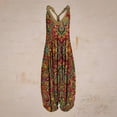 thumbnail image 1 of Idoravan Jumpsuit for Women Clearance Women Casual Vintage Print Backless V-Neck Sleeveless Playsuit Jumpsuit, 1 of 4
