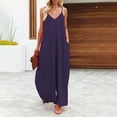 thumbnail image 1 of Idoravan Jumpsuit for Women Clearance Womens Fashion Summer Solid Casual Camis Sleeveless Suspender Jumpsuit, 1 of 8