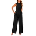 thumbnail image 1 of Idoravan Jumpsuits for Women Casual and Elegant Women's Solid V-neck Sexy Straight Leg Suspender Casual Women's Jumpsuit Jumpsuit, 1 of 6