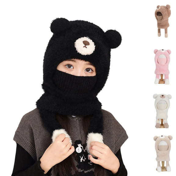 Idoravan Kids Hat Kids Mask Balaclava Winter Face Mask for Kids Children's winter hats Face Masks Neck Scarves winter hats Winter Warm And Cold-proof Headscarves For Boys And Girls Ear Protectors