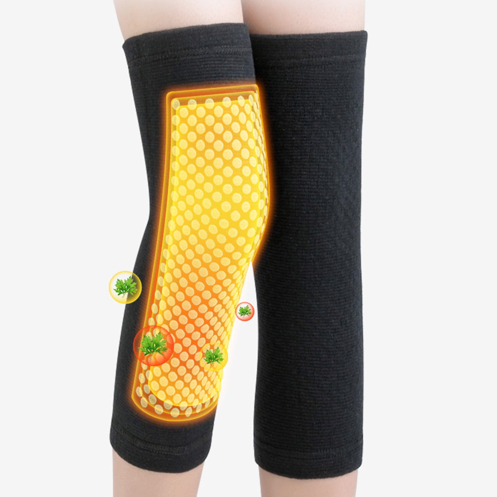 Idoravan Knee Brace for Men Women Winter Self-Heating Knee Protector Wormwood Hot Compress Cold Protection Knee Sleeve for Men/Women Black
