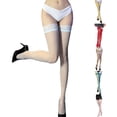 thumbnail image 1 of Idoravan Lace Top Thigh High Stockings for Women Long Stockings Wide Lace Lace Sexy Legs High Thighs Stockings, 1 of 4