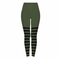 thumbnail image 1 of Idoravan Leggings for Women Plus Size 3Xl Women's Striped Print Leggings Sports Fitness Pants Solid Colored Casual Tight Fitting Tight Peach Hip Yoga Pants Stretch Pants Sky Blue XXXL, 1 of 10