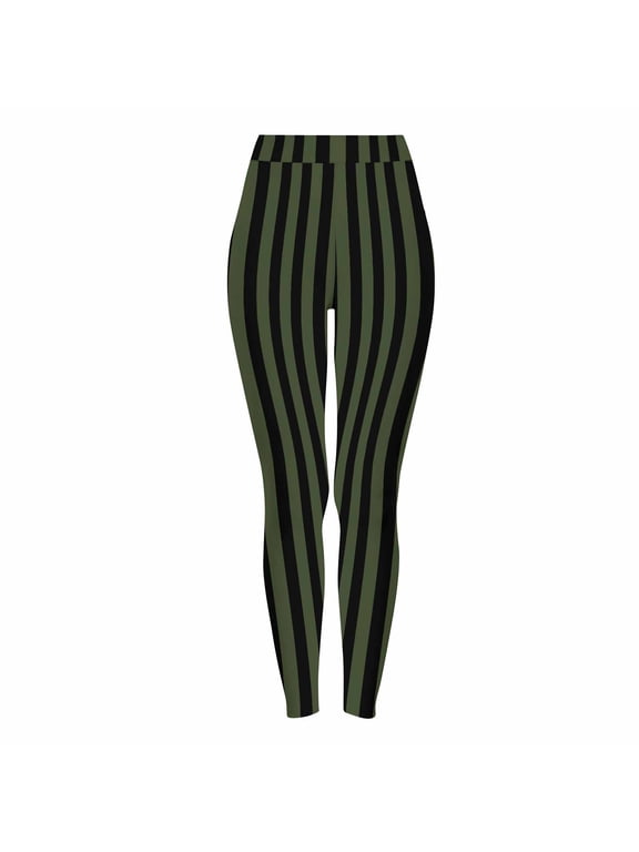 Leggings for Women Plus Size 3Xl Women's Halloween Striped Print Leggings Sports Fitness Pants Solid Colored Casual Tight Fitting Tight Peach Hip Yoga Pants Stretch Pants Gray XXXL