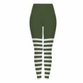 thumbnail image 1 of Idoravan Leggings for Women Women's Halloween Striped Print Leggings Sports Fitness Pants Solid Colored Casual Tight Fitting Tight Peach Hip Yoga Pants Stretch Pants Army Green XL, 1 of 9
