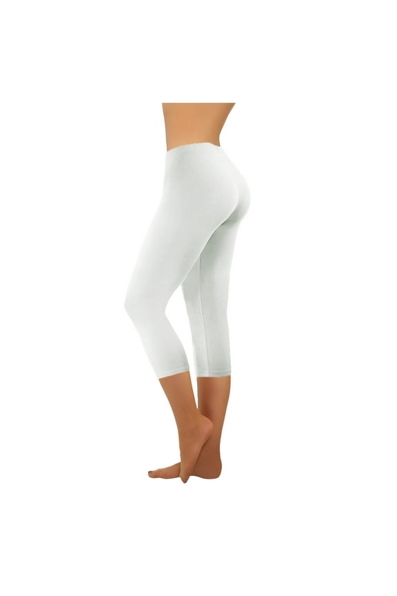 Leggings for Women Clearance under $5 Fashion Casual Women Solid Span Ladies High Waist Wide Leg Trousers Yoga Pants Capris