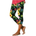 thumbnail image 1 of Idoravan Leggings for Women Clearance under $5 Women's Summer High Waisted Printing Capris Matching Slim Fitting Yoga Gym Pants, 1 of 5