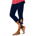 thumbnail image 1 of Idoravan Leggings for Women Plus Size Women's Summer High Waisted Solid Color Capris Matching Fitting Yoga Gym Pants, 1 of 6