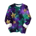 thumbnail image 1 of Idoravan Long Sleeve Shirts for Women Casual Women's Loose Round Neck Sweatshirt with Carnival Print Carnival Theme Party Clothes Sweatshirt for Women Graphic Multicolor S, 1 of 3