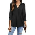 thumbnail image 1 of Idoravan Long Sleeve Shirts for Women Fashion Women V Neck Three Quarter 3/4 Sleeve T Shirt Autumn Printing Blouse Tops Sweatshirt, 1 of 7