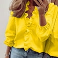 thumbnail image 1 of Idoravan Long Sleeve Shirts for Women Clearance Women Casual Full Sleeve V-Neck Tops Loose Shirts Plus Size Women Clothing, 1 of 7